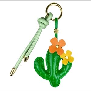 NWT Green Puffy Cactus Bag Charm Keychain